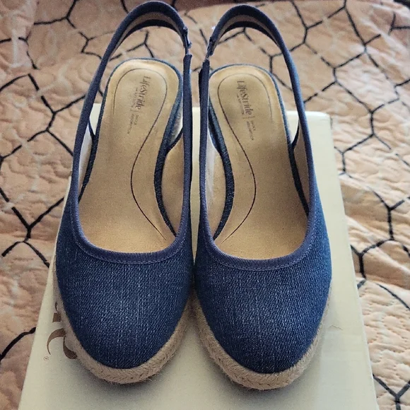 Life Stride Kayden Blue Espadrilles Wedge - Picture 1 of 5